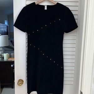 Jessica Howard Black Mini Dress with Gold Studs